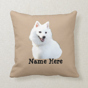Name Eigenes Foto Text Japanischer Spitz Hund änd Kissen