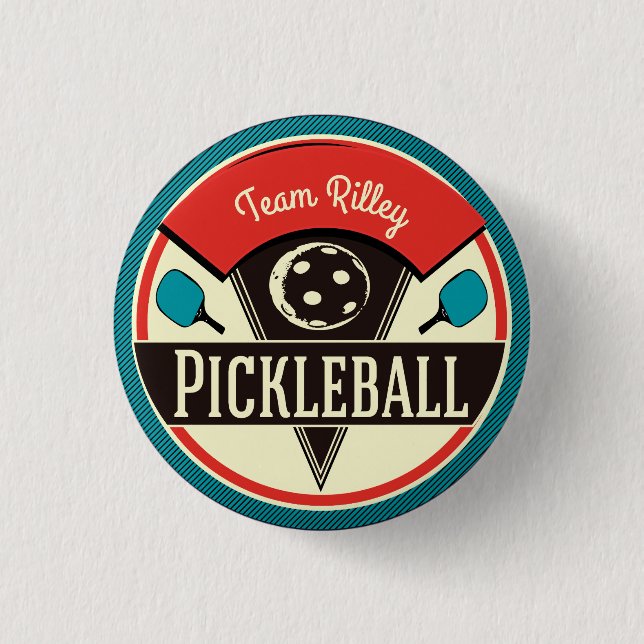 Name eines Pickleball-Teamspielers Button (Vorderseite)