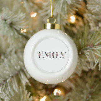 Name Emily Keramik Kugel-Ornament