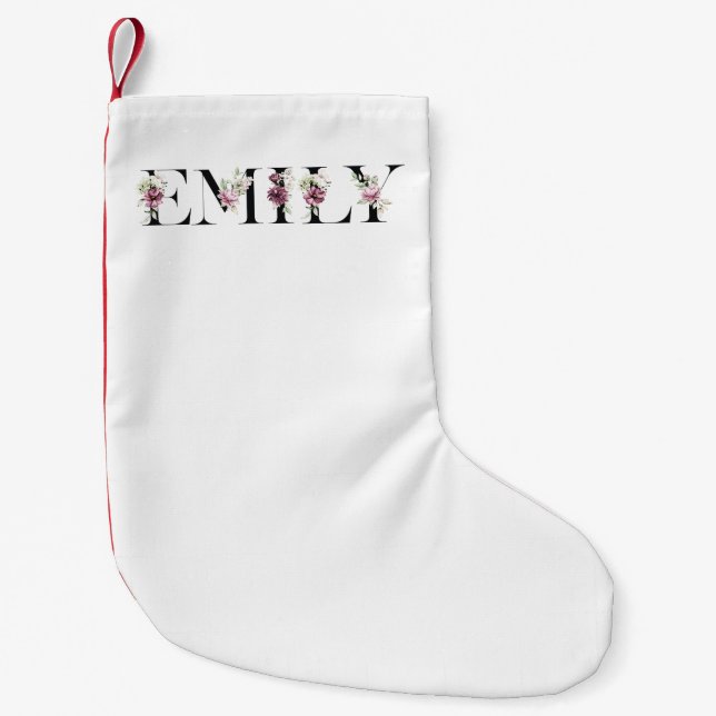 Name Emily Kleiner Weihnachtsstrumpf (Vorderseite)