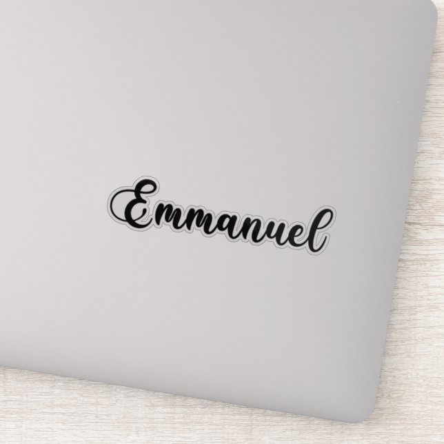 Name Emmanuel - Handgeschriebene Kalligrafie Aufkleber (Detail)