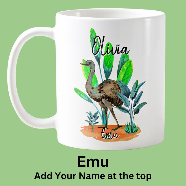 Name Emu Australian Bird Animal hinzufügen Kaffeetasse (Von Creator hochgeladen)