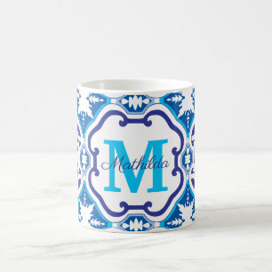 💙 Name + Erstblauer Azulejos 004 Kaffeetasse