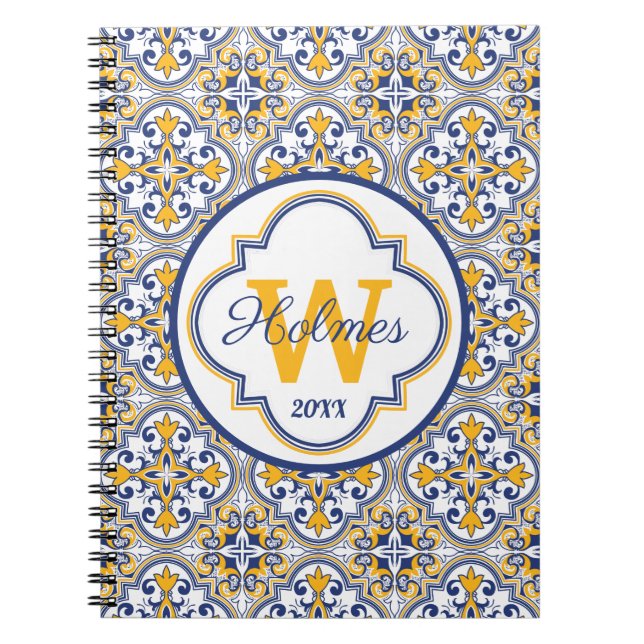 💙 💛 Name + erste Azulejos-Notebook Notizblock (Vorderseite)