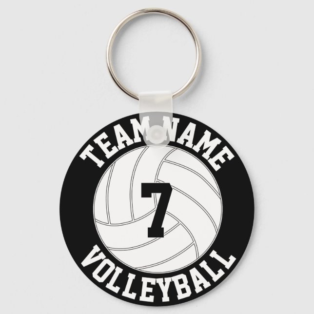 Name, Farbe und Spielernummer des Volleyballteams Schlüsselanhänger (Vorderseite)