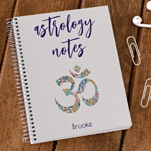 Name, Farbige botanische Om-Symbol-Notizbuch Notizblock