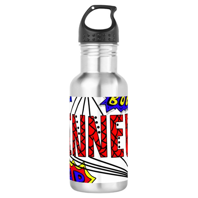 Name Finneus Edelstahlflasche (Vorderseite)
