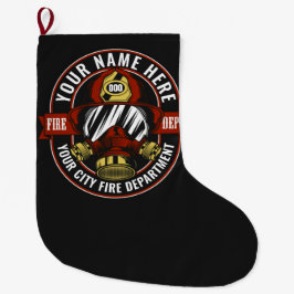 NAME Firefighter-Helm-Maske anpassen Feuer retten Großer Weihnachtsstrumpf