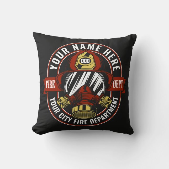 NAME Firefighter-Helm-Maske anpassen Feuer retten Kissen (Vorderseite)