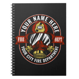 NAME Firefighter-Helm-Maske anpassen Feuer retten Notizblock