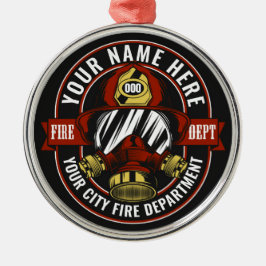 NAME Firefighter-Helm-Maske anpassen Feuer retten Ornament Aus Metall