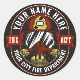 NAME Firefighter-Helm-Maske anpassen Feuer retten Runder Aufkleber