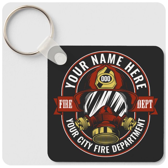 NAME Firefighter-Helm-Maske anpassen Feuer retten Schlüsselanhänger (Von Creator hochgeladen)
