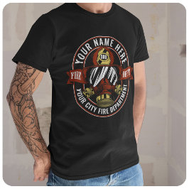 NAME Firefighter-Helm-Maske anpassen Feuer retten T-Shirt