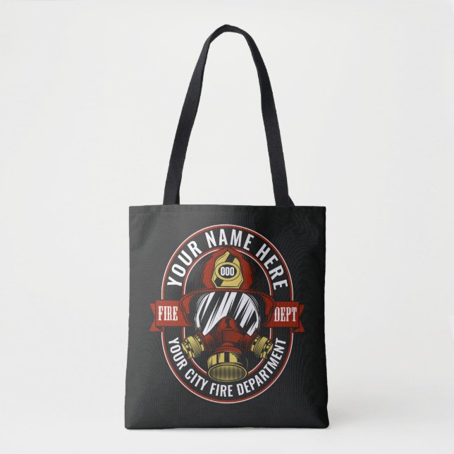 NAME Firefighter-Helm-Maske anpassen Feuer retten Tasche (Vorderseite)