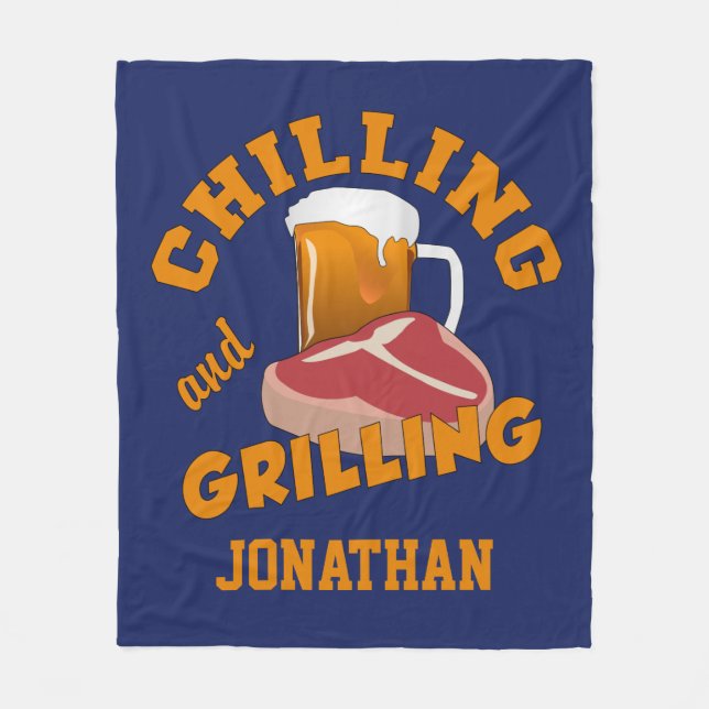 Name-Fleecedecke kühlen u. grillend Fleecedecke (Vorderseite)