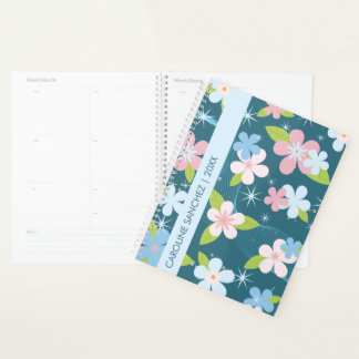 Name floral blau Jahr feminin elegant Planer