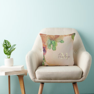 Name Floral Kissen