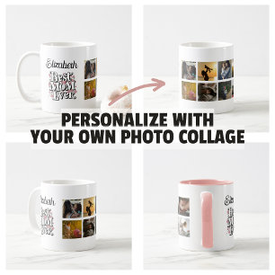 Name Foto Collage Beste Mama je Niedlich Keepake Kaffeetasse