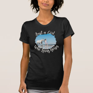 Name Foto Sentiment Nur ein Mädchen, das Pferde Li T-Shirt