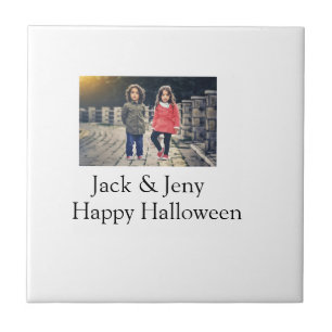 Name Foto Text Halloween Junge Fliese