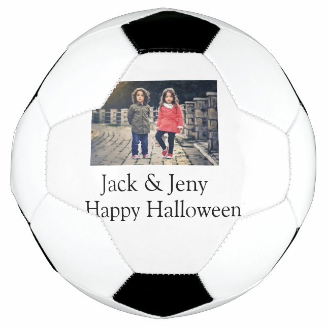 Name Foto Text Halloween Junge Fußball (Vorderseite)