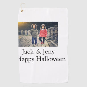 Name Foto Text Halloween Junge Golfhandtuch