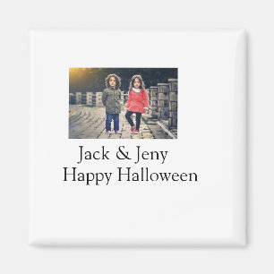Name Foto Text Halloween Junge Magnet