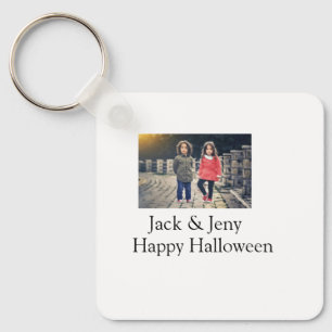 Name Foto Text Halloween Junge Schlüsselanhänger