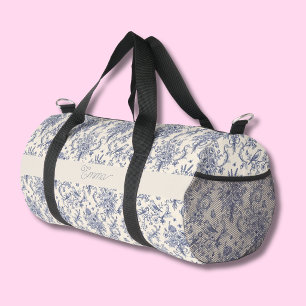 Name Französisches Land Toile de Jouy Blaues Muste Duffle Bag