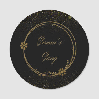 Name für Black & Gold-Hochzeit Namensschild