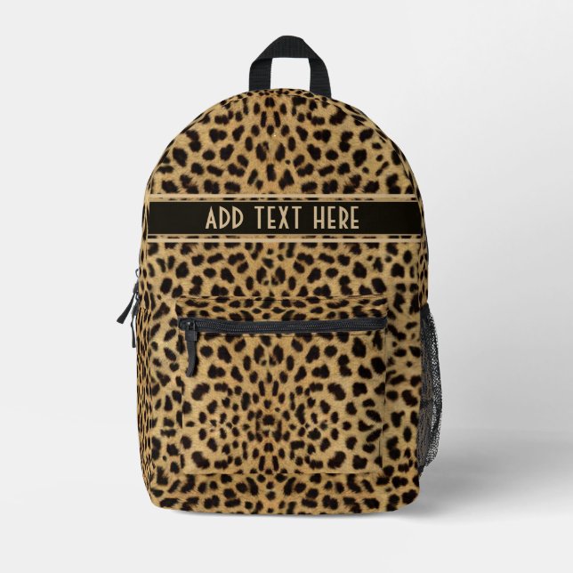 Name für den Leopard-Spot-Skin Bedruckter Rucksack (Vorderseite)