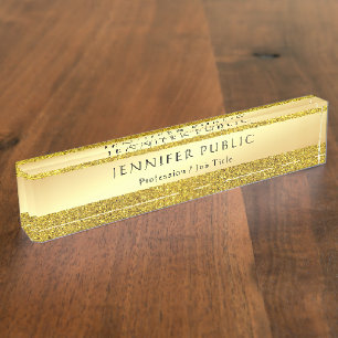 Name für die Verarbeitung von Gold-Glitzer Elegant Namensplakette