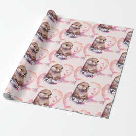 Name für eine andere Farbe des Herzens hinzufügen Geschenkpapier