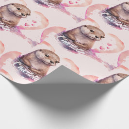 Name für eine andere Farbe des Herzens hinzufügen Geschenkpapier