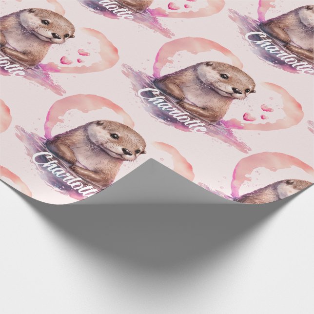 Name für eine andere Farbe des Herzens hinzufügen Geschenkpapier (Ecke)
