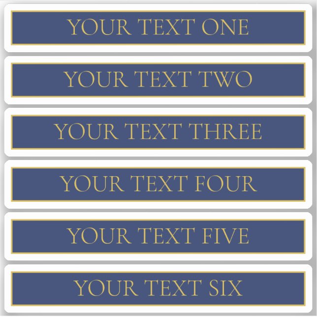 Name für Navy & Gold-Name oder Unternehmen Aufkleber (Vorderseite)