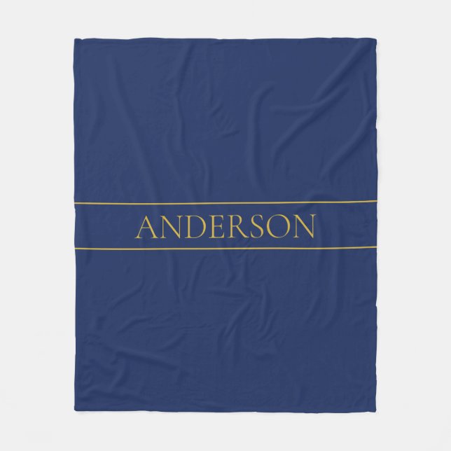 Name für Navy & Gold-Name oder Unternehmen Fleecedecke (Vorderseite)