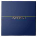 Name für Navy & Gold-Name oder Unternehmen Fliese<br><div class="desc">Modernes, anpassbares Design mit Ihrem Namen oder jedem anderen Text, bearbeiten, wie Sie möchten!</div>