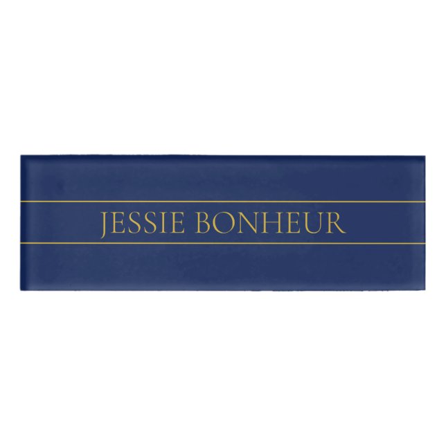 Name für Navy & Gold-Name oder Unternehmen Namenschild (Vorderseite)