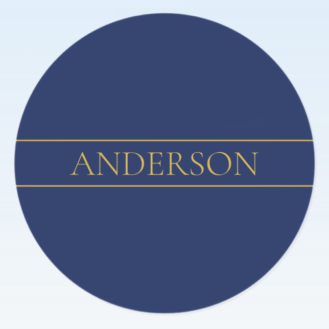Name für Navy & Gold-Name oder Unternehmen Runder Aufkleber (Von Creator hochgeladen)