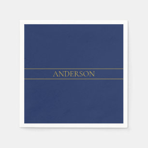 Name für Navy & Gold-Name oder Unternehmen Serviette