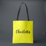 Name für Schwarze Personalisierung | Neongelbe Far Tasche<br><div class="desc">Name der schwarzen Personalisierung | Neongelbe Farbe.</div>
