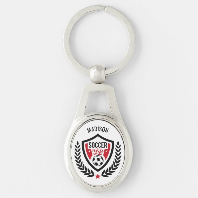 Name-Fußball-Logoschlüsselkette Schlüsselanhänger (Vorderseite)