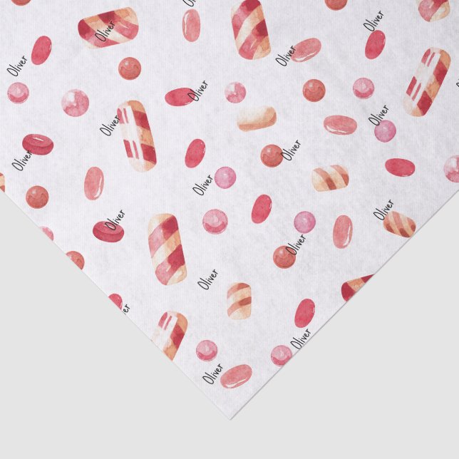 Name, Gewebepapier (3) Valentine Candy Muster Seidenpapier (Ausschnitt)