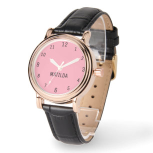 Name Girl Boys Women Men   Baby Pink Elegant Armbanduhr