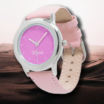 Name Girl Boys Women Men | Bubblegum Pink Elegant Armbanduhr<br><div class="desc">Personalisierter Name Girl Boys Women Men | Bubblegum Pink Elegant Moderne Uhr | Classic | elegant | Trendy | Stilvoll | Geschenk. Sie können Ihren Namen, den Namen eines geliebten Menschen oder eine spezielle Nachricht hinzufügen. Ob es ein herzliches Geschenk für jemanden ist, der Ihnen lieb ist oder eine persönliche...</div>