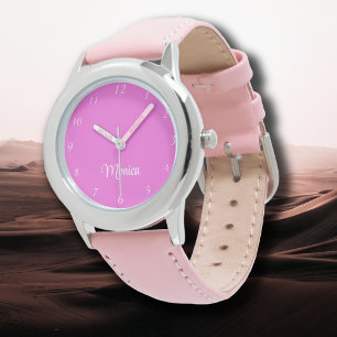 Name Girl Boys Women Men   Bubblegum Pink Elegant Armbanduhr