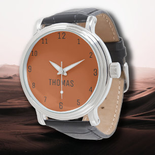 Name Girl Boys Women Men   Mahogany Elegant Armbanduhr