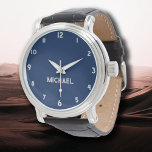 Name Girl Boys Women Men | Navy Indigo Stylish Armbanduhr<br><div class="desc">Personalisierter Name Girl Boys Women Men | Navy Indigo Elegante Moderne Uhr | Classic | elegant | Trendy | Stilvoll | Geschenk. Sie können Ihren Namen, den Namen eines geliebten Menschen oder eine spezielle Nachricht hinzufügen. Ob es ein herzliches Geschenk für jemanden ist, der Ihnen lieb ist oder eine persönliche...</div>